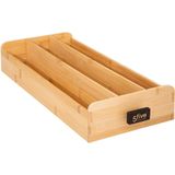 Koffie cup/capsule houder/dispenser lade bamboe hout/metaal wit 30 capsules - Koffiecups ladekastje Nespresso/dolce Gusto