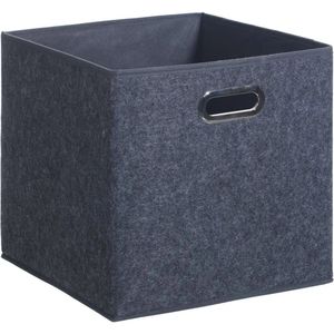 Opbergmand/kastmand 29 liter donkergrijs vilt 31 x 31 x 31 cm - Opbergboxen - Vakkenkast manden