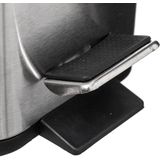 5Five - Prullenbak/pedaalemmer zilver rvs metaal 5 liter - 14x29x30 cm