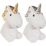 Atmosphera Nachtlampje LED - Unicorn - zilver - kunststof - 12 x 7 x 13.5 cm - kinderkamer