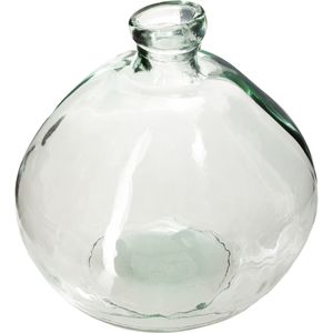 Atmosphera bloemenvaas Genua - Organische bol fles vorm - helder transparant - glas - H22 x D21 cm