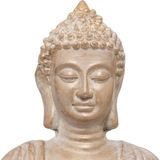 Atmosphera Boeddha beeld - zittend - binnen/buiten - kunststeen - beige gebleekt - 39 cm