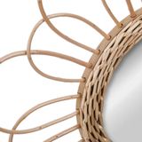 Atmosphera Wandspiegel - bloem - rotan - D38 cm - bohemian/boho spiegel