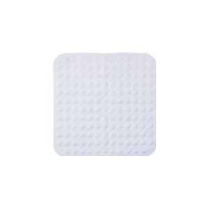 Anti-slip badkamer douche/bad mat wit 54 x 54 cm vierkant - Badkamermat met zuignappen