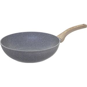 5Five Wokpan/hapjespan - aluminium - Alle kookplaten/warmtebronnen geschikt - grijs - dia 28 cm