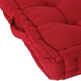 Atmosphera Vloerkussen Square - rood - katoen - 40 x 40 x 8 cm - vierkant - Extra dik