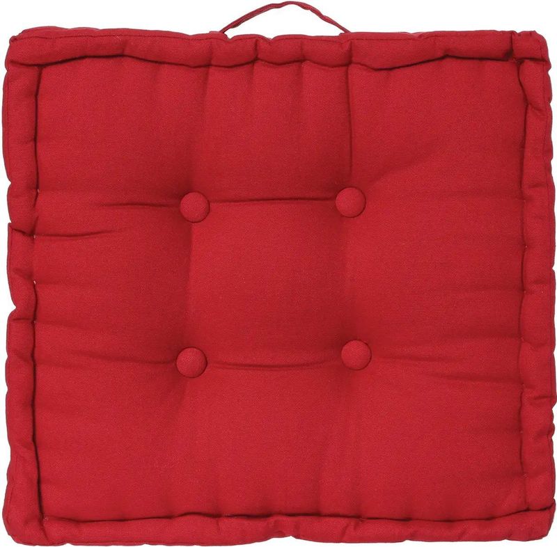 Atmosphera Vloerkussen Square - rood - katoen - 40 x 40 x 8 cm - vierkant - Extra dik