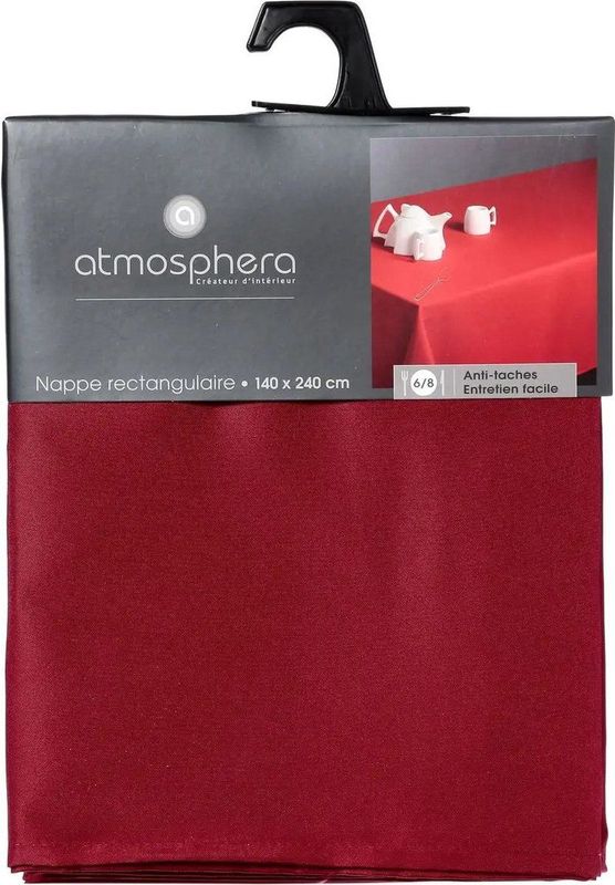Atmosphera - Tafelkleed - Rood - 240 x 140 cm - Vlekbestendig, Polyester