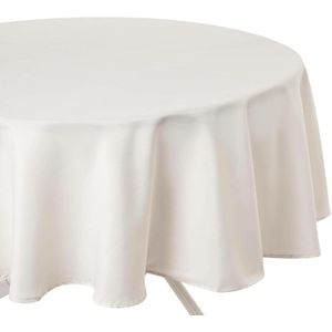 Atmosphera Tafelkleed rond - ivoor wit - Dia 180 cm - Eettafel tafellakens - polyester