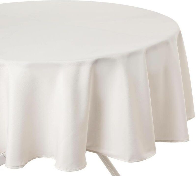 Atmosphera Tafelkleed rond - ivoor wit - Dia 180 cm - Eettafel tafellakens - polyester