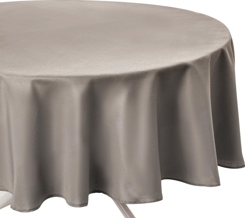 Atmosphera Tafelkleed rond - beige - Dia 180 cm - Eettafel tafellakens - polyester