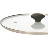 5Five universele pannendeksel voor pannen van 24 cm - glas - stoomgaatje - D25 x H7 cm