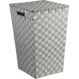 5Five Wasmand gevlochten Rotan - grijs - 57 liter - 33 x 33 x 53 cm - met deksel