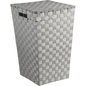 5Five Wasmand gevlochten Rotan - grijs - 57 liter - 33 x 33 x 53 cm - met deksel