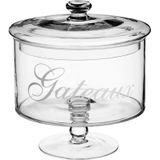 Voorraadpot voor gebak glas met deksel - 1,8 liter - Bonbonnieres/koektrommel