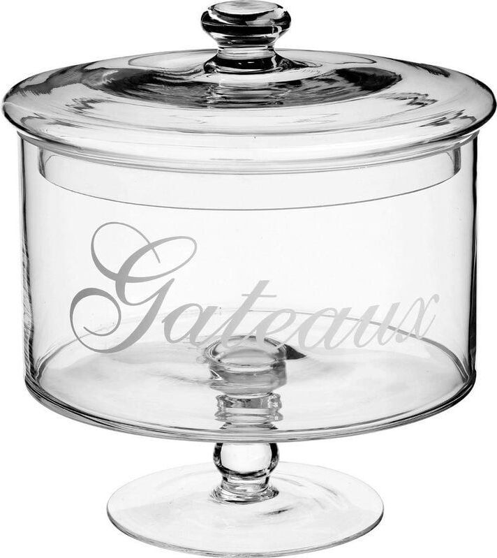 Voorraadpot voor gebak glas met deksel - 1,8 liter - Bonbonnieres/koektrommel