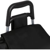 5Five Boodschappen trolley tas - inhoud 30 liter - zwart - met wielen - Boodschappentas - 35 x 28 x 92 cm