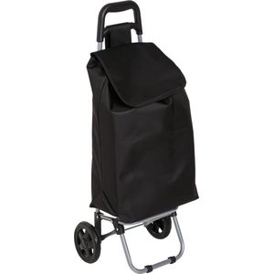 5Five Boodschappen trolley tas - inhoud 30 liter - zwart - met wielen - Boodschappentas - 35 x 28 x 92 cm