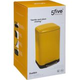 5Five Prullenbak - Geel - Metaal - 30 Liter