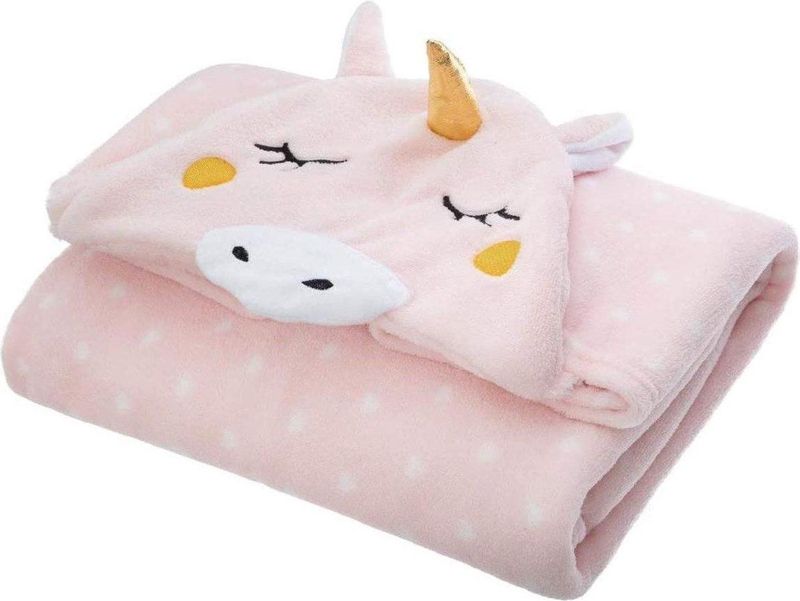 Atmosphera - Plaid - Met Kap - Eenhoorn - Roze - 100 x 140 cm