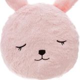 Atmosphera Dieren sierkussen - kinderkamer - roze konijn - 27 cm - polyester