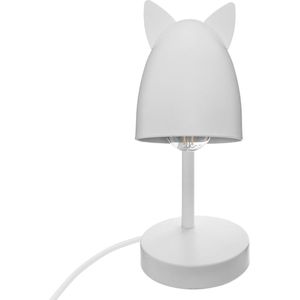 Bureaulamp kat met Oortjes - 18 x 12,5 x 31 cm - Wit