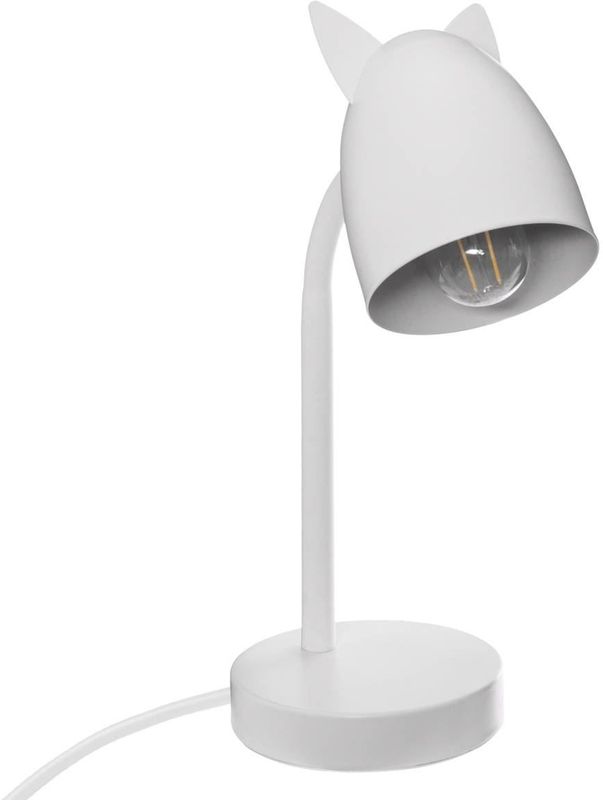 Bureaulamp kat met Oortjes - 18 x 12,5 x 31 cm - Wit