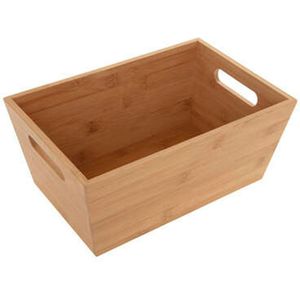 5Five Bamboe opbergbak met handvatten - E-12-3-DHout - Duurzaam