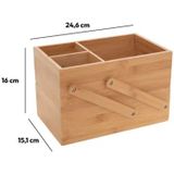 Luxe make-up Organizer met 2 traps –  Bamboe Hout