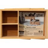 Luxe make-up Organizer met 2 traps –  Bamboe Hout