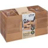 Sieraden/make-up organizer met 3 vakken en 2 lades 24 x 14,5 cm van bamboe - Sieradenkastje - Make-upkastje - Organizers