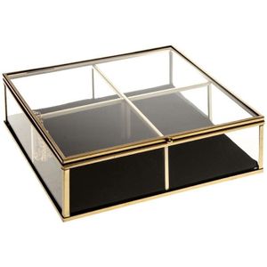 Atmosphera Sieradenkistje Victoria - 20 x 20 x 6 cm - transparant/goud