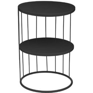 Atmosphera Bijzettafel/Salontafel Kobu - zwart - metaal - rond - salontafels industrieel
