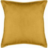 Atmosphera Bank/sierkussens huiskamer Sophia - 55 x 55 cm - Okergeel - polyester - met rits