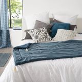 Atmosphera - Sonia - Bedsprei - Blauw - Fluweel, Extra Dik, 80 x 180 cm, Polyester