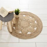 Jute Vloerkleed rond 80cms-sKlein Rond Vloerkleed Met Patroons-sKlein Vloerkleed