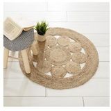 Jute Vloerkleed rond 80cms-sKlein Rond Vloerkleed Met Patroons-sKlein Vloerkleed
