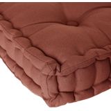 Atmosphera Deluxe Vloerkussen 40x40x8cm met handvat en 4 knopen - Terracotta