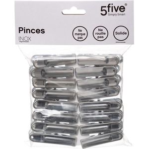 Five® Memoclip 16 stuks RVS - Zilver