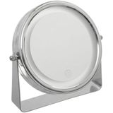Make-up spiegel/scheerspiegel met LED verlichting op standaard 20 cm - Badkamer spiegels met licht