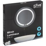 5Five - Badkamer Wandspiegel - Zilver - LED - Dia 45 cm - Rond Model
