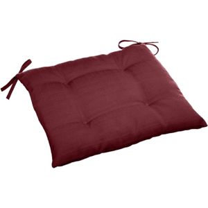 Stoelkussens voor binnen en buiten in de kleur bordeaux rood 40 x 40 x 4 cm - tuinstoelkussens