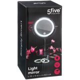Make-up spiegel/scheerspiegel met LED verlichting op voet 18 cm - Badkamer spiegels met licht