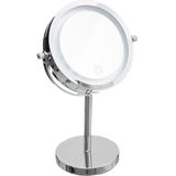 Make-up spiegel/scheerspiegel met LED verlichting op voet 18 cm - Badkamer spiegels met licht
