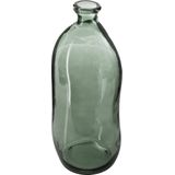 Atmosphera bloemenvaas Pisa - Organische fles vorm - groen transparant - glas - H36 x D15 cm