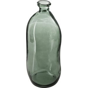 Atmosphera bloemenvaas Pisa - Organische fles vorm - groen transparant - glas - H36 x D15 cm