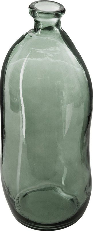 Atmosphera bloemenvaas Pisa - Organische fles vorm - groen transparant - glas - H36 x D15 cm