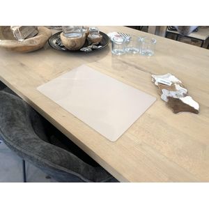 Rechthoekige placemat PU-leer/ leer look beige 45 x 30 cm - Tafel onderleggers