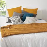Atmosphera - Sonia - Bedsprei - Okergeel - 100% Polyester, Extra Dik, 80 x 180 cm
