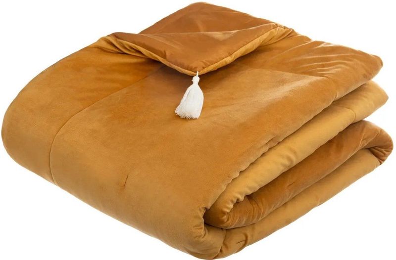 Atmosphera - Sonia - Bedsprei - Okergeel - 100% Polyester, Extra Dik, 80 x 180 cm